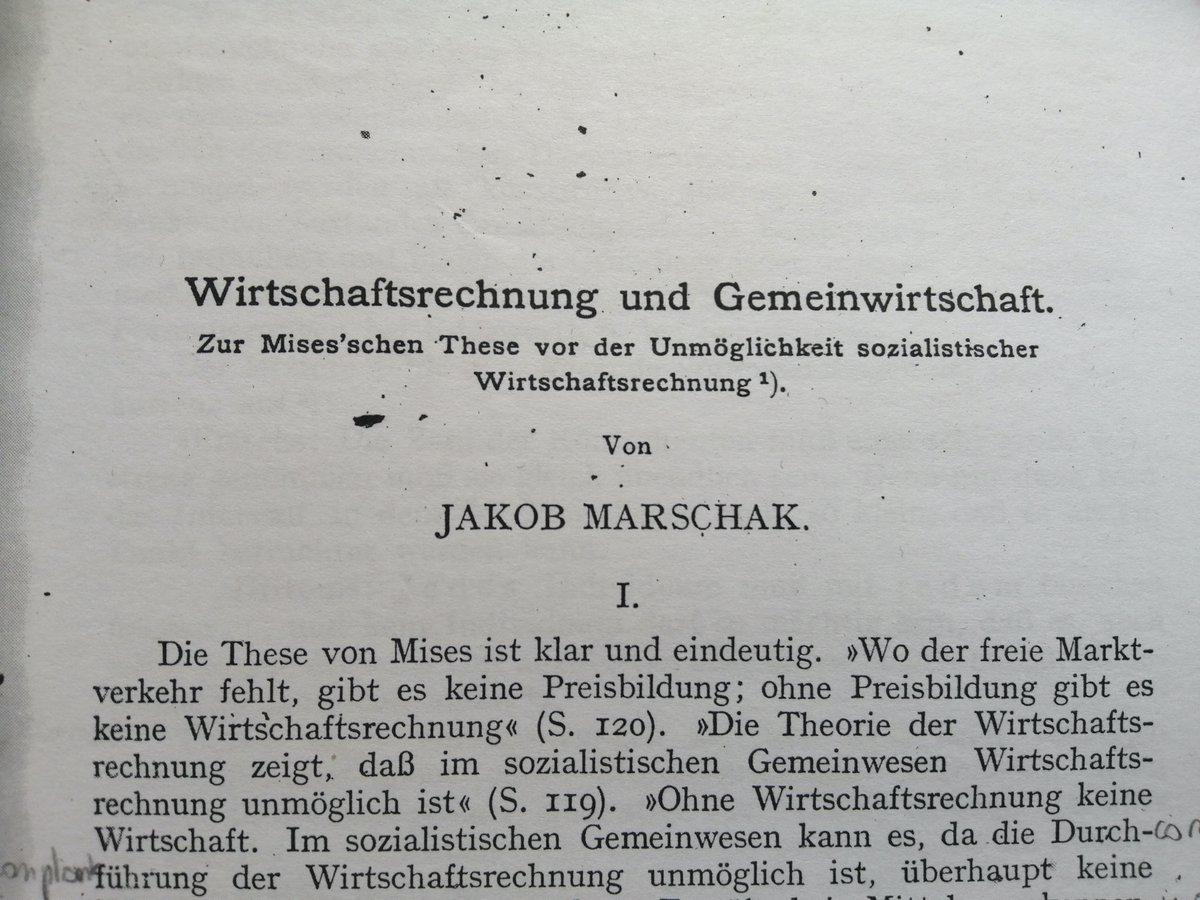 7/n Marschak contributed socialist calculation debate against von Mises (he argued that b/c of monopolistic distortions of capitalism, price system was better administered in socialist system)Became journalist for Frankfurter Allgemeiner Zeitung, then worked for labor unions...