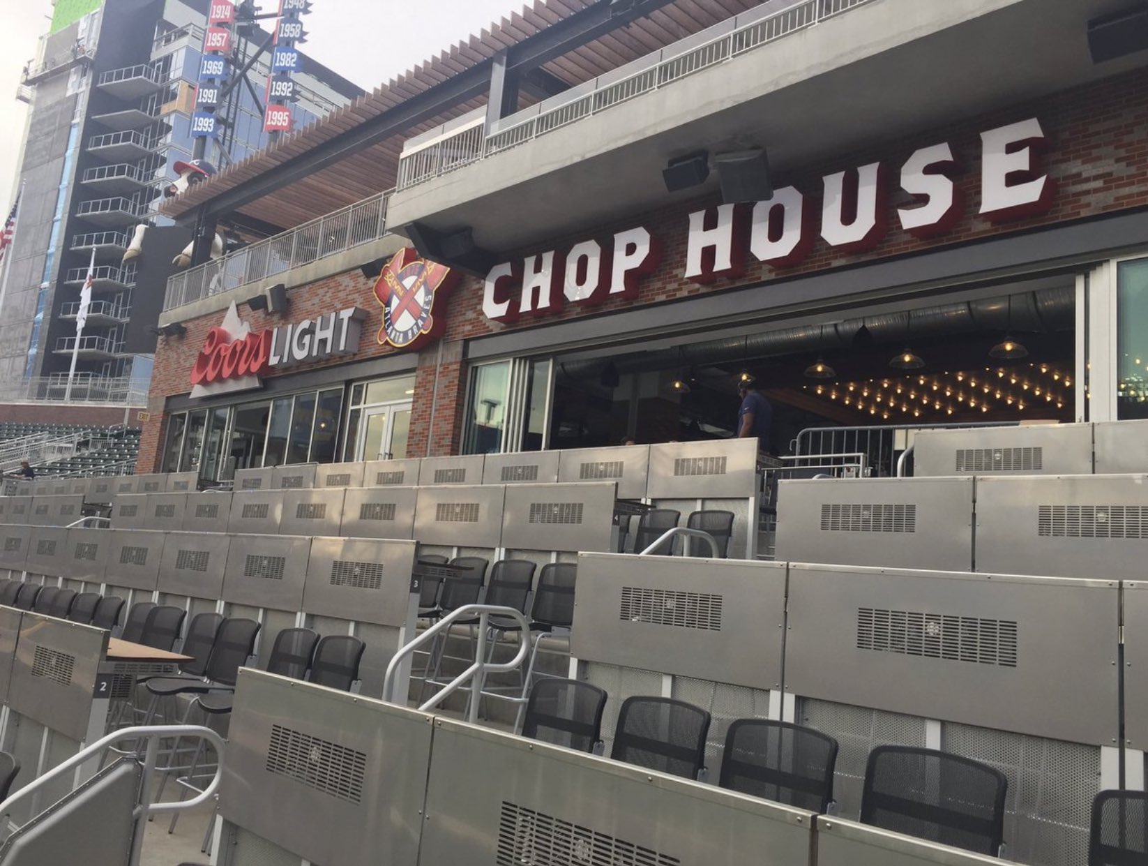 MLB Cathedrals on X: @david_guyon Love the Chop House at Braves park. Each  table seat has a USB charger.  / X