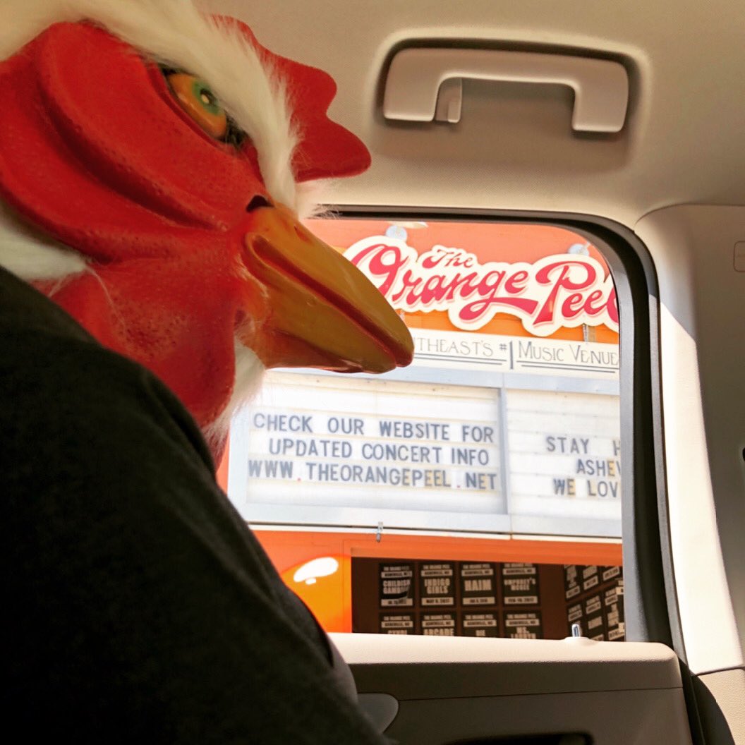 Rocky likes oranges, but they are a little hard for him to peel.  #ashevillevibes #togetherwearestronger #supportlocal #downtownasheville #wnc #saveourstages #localmusic #ashevillemusic #ashevillemusicscene #theorangepeel #theorangepeelasheville