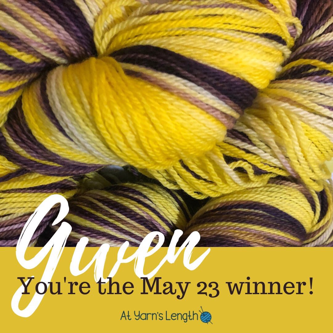 atyarnslength's tweet image. Gwen Duhart, you're the winner for May 23!

Yarn: Tigers 🐯🧶🧶
3 skeins (325 yards, 100g each)
100% superwash merino wool

8 days left! Enter here:
atyarnslength.com/yarn-a-day-may…

#yarn #giveaway #freeyarn #handdyedyarn