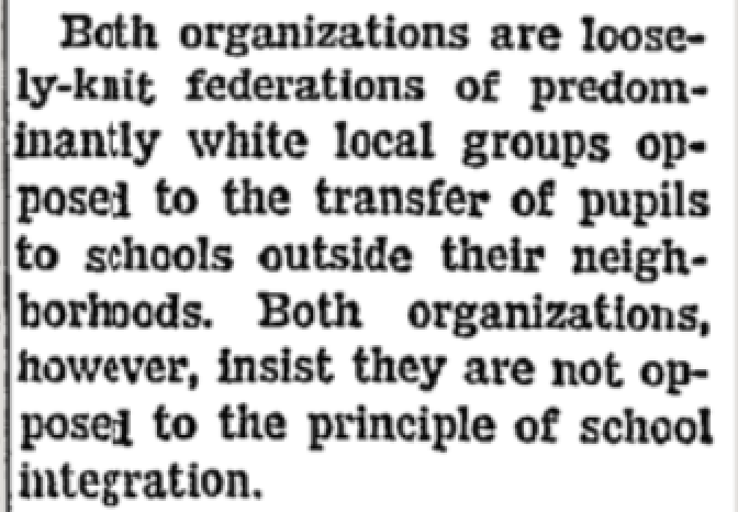 Even though they opposed every conceivable strategy to integrate schools, PAT insisted that they did not oppose the principle of school integration.PLACE leaders use the same playbook today. One of them, CEC2 Pres. Maud Maron is even on an integration working group. (5/8)