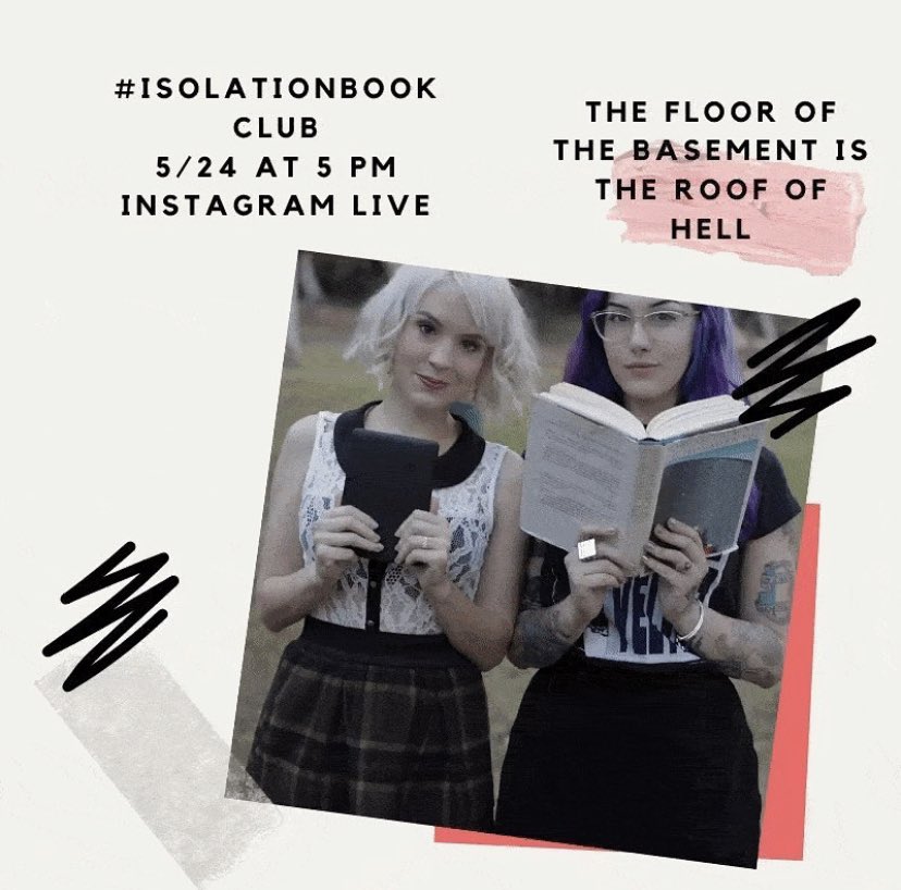 ReadingGPodcast's tweet photo. Join us this Sunday at 5pm PST while we talk about @SGJ72’s THE FLOOR OF THE BASEMENT IS THE ROOF OF HELL on Instagram live! #IsolationBookClub https://t.co/fBGEoK7zdY
