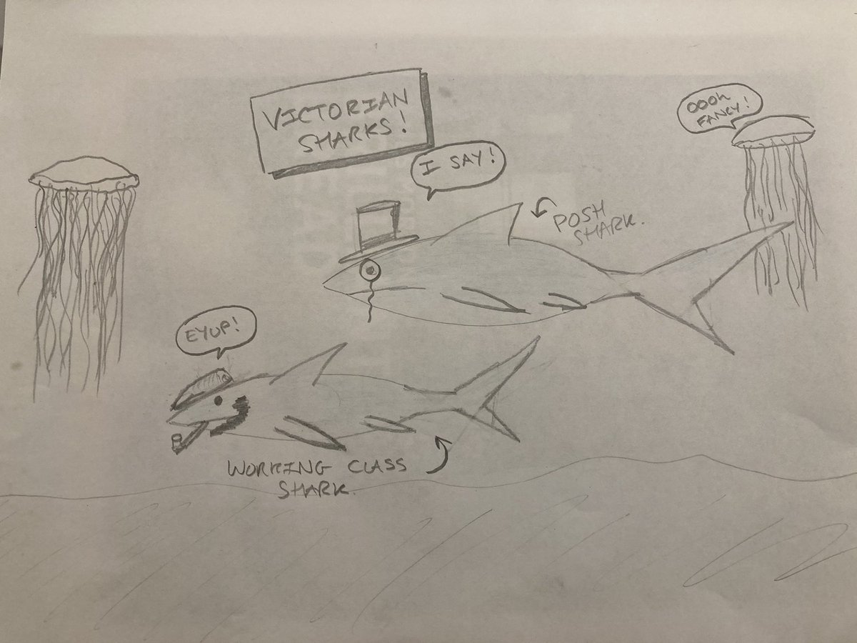 JoAlexander79's tweet photo. Victorian sharks by @fubnuts @noelfielding11 #noelsartclub https://t.co/lkFI7MQeKx