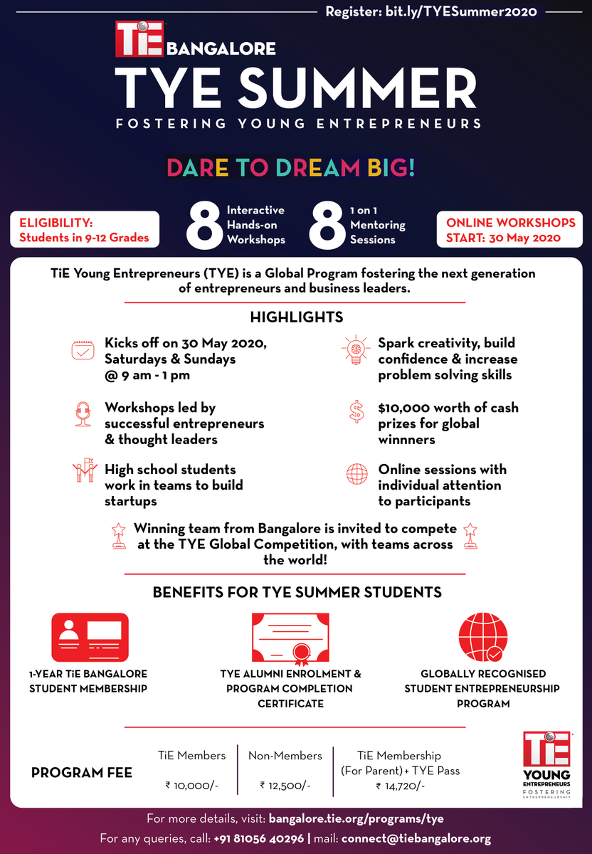 link_innovate's tweet photo. 📣 @TiEBangalore is organizing an entrepreneurship program for high school students. Enroll for TiE Young Entrepreneurs Program (TYE) Summer 2020! 
Register here: https://t.co/ApDdIA97a1

#innovationecosystem #startupecosystem #numaecosystem  #innovators #TYE https://t.co/JnURlJvrnO