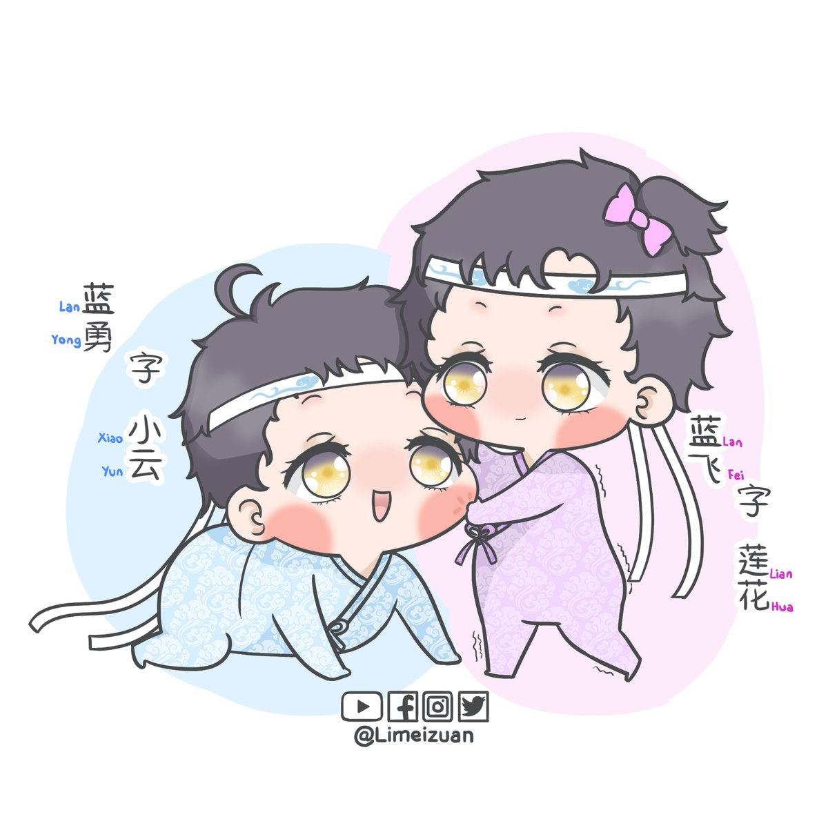 Chap 16[WangXian Mpreg]"Introduction"Jiejie try to stand. Didi's cheek look delicious NOTE HuaHua is the older twin Their eyes are mix of WWX and LWJ's color. Mostly Lanzhan's gold #魔道祖师  #陈情令  #Modaozushi  #mdzs  #chibi  #fanart  #mpreg  #Bǎobǎo  #omegaverse  #baby