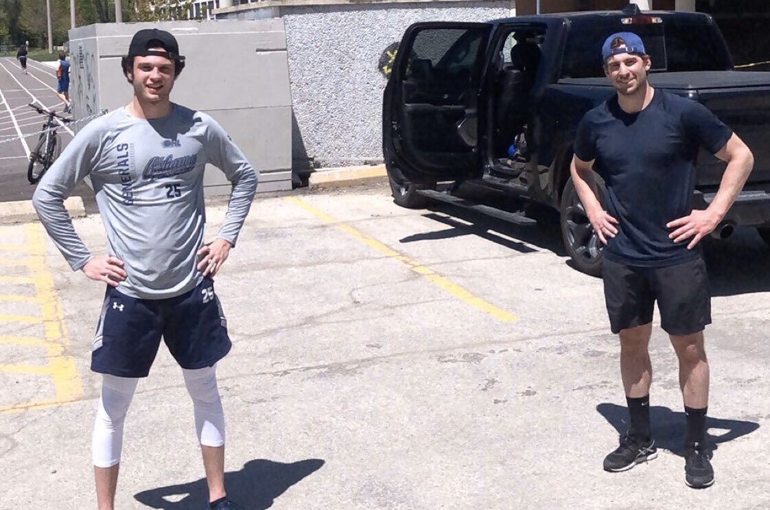 Just a couple Gens (past and present) staying committed to the game by getting a social distance workout in!