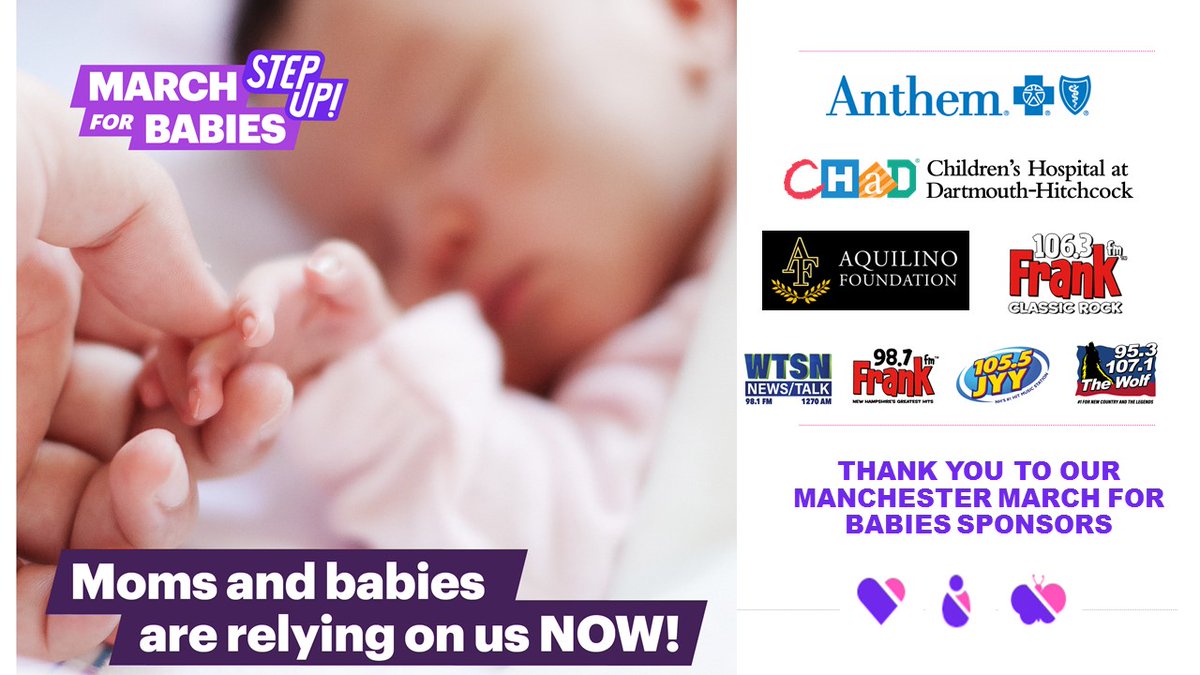 Thank you to our TOP 2020 Manchester March for Babies Sponsors! @AnthemBlueCrossBlueShield @AnthemBCBS_News @chadkids @OutdoorPrideLandscaping @ODPLandscaping