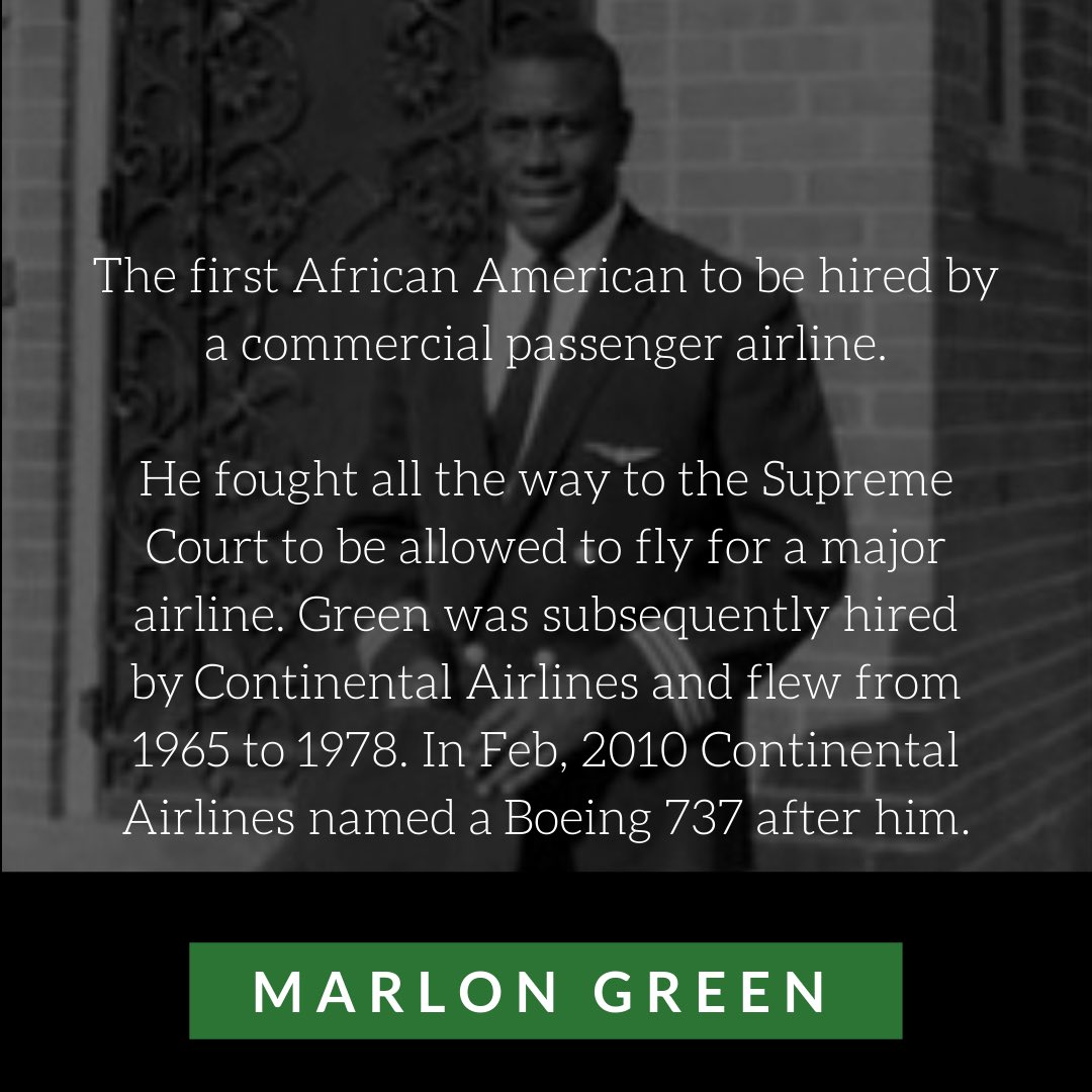 ACAviationUK's tweet photo. Marlon Green, The first African American to be hired by a commercial passenger airline.

Afro-Caribbean in Aviation UK 
#pilots #blackpilots #africanpilot #blackpilot #caribbeanpilot #ukpilot #2020
#uk #aviation #cabin #cabincrew #cabincrewuk https://t.co/A4MGWsiUxF