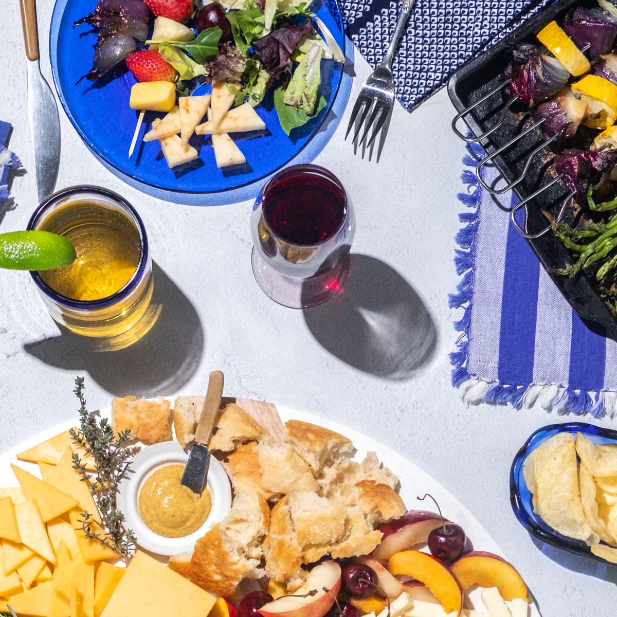 This is the color palette we want for all our cheese boards this summer. 😎 Catch the full spread and pairing details this holiday weekend on Instagram at <a href="/Cheeselandia/">Cheeselandia</a>. #Cheeselandia #WisconsinCheese