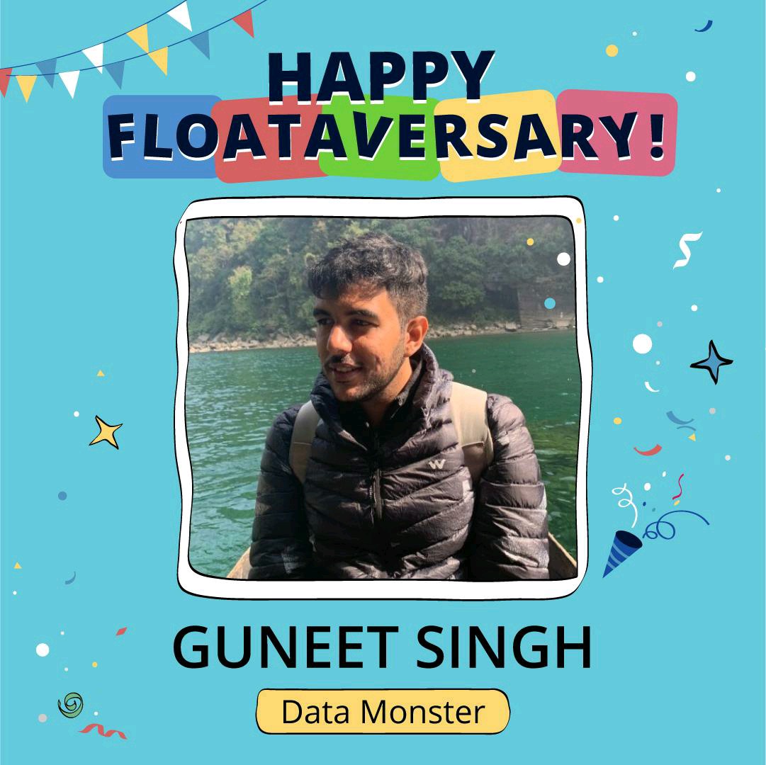 gofloaters's tweet photo. Make way, it's our Numbers Guy's #Floataversary! 😎💯
Thank you for the clarity, practicality, and your incredible skillset that you bring to #floaterHQ @Guneet420! 💪🏼
#LetsFloat #FloatWithUs #Workaversary #WorkAnniversary #StartupLife #Appreciation #ThankYou #WorkCulture https://t.co/jftM7WVnUo