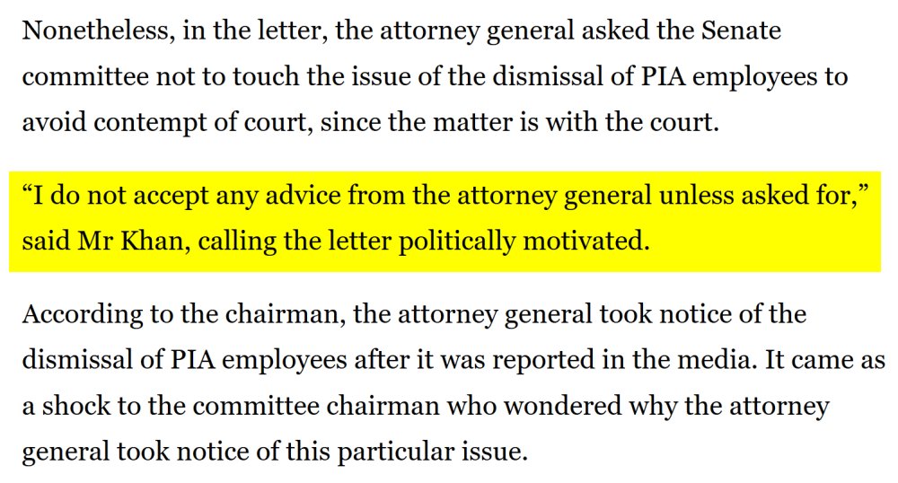 When Attorney General reinstated that Senate committee shouldn't intervene to avoid the contempt of court as SC had already decided PIA employees fake degrees case, Mushahidullah took it very very personally: