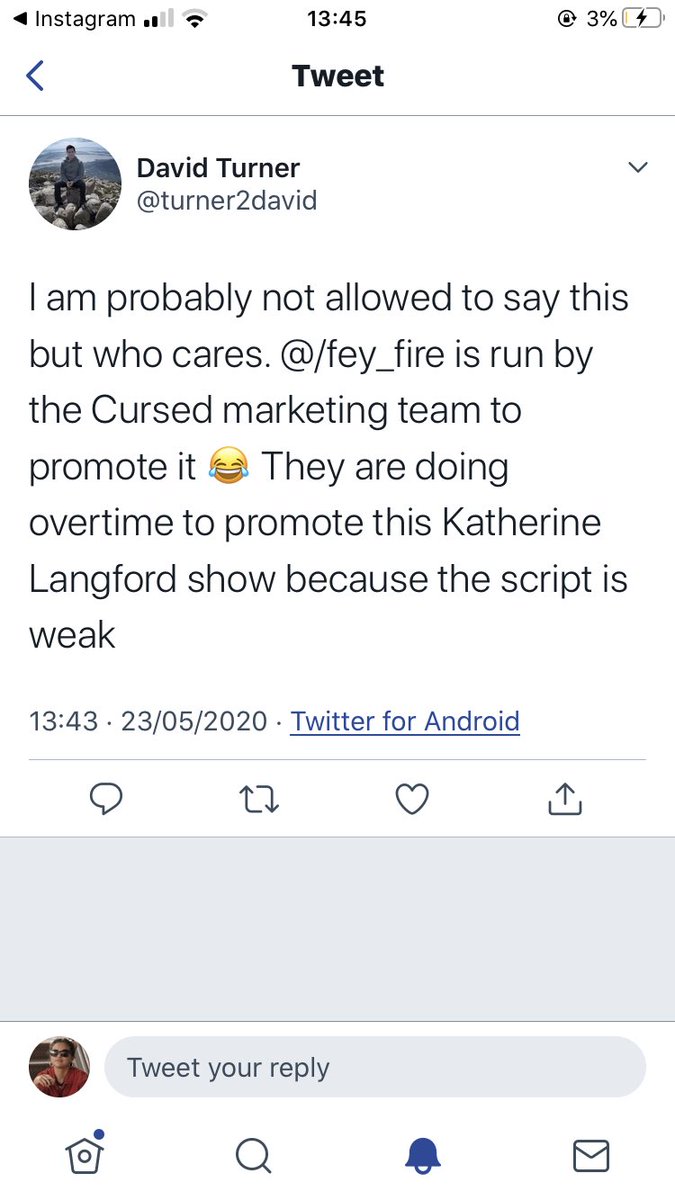 fey_fire's tweet photo. Bahaha I like this guy. You made my morning sir, but alas you are wrong.

Now go make my coffee. 
#cursed @CursedNetflix #katherinelangford #stan https://t.co/TsX6MMjl3e