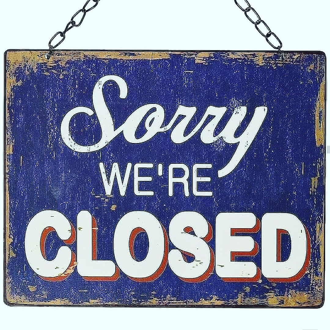 We are closed today! Sorry all, due to electrical issues caused by the weather, we are forced to close today. OPEN SUNDAY and memorial MONDAY.