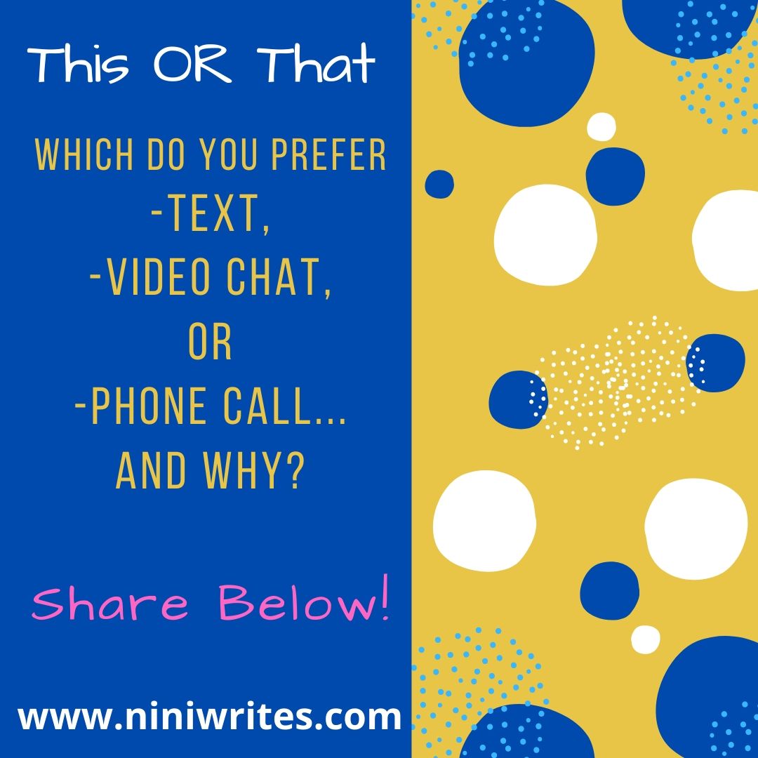 NiNi_Writes's tweet photo. Happy Saturday...This or That!
Subscribe at https://t.co/vLIVCnLg5r
#niniwrites1 #smartphone #writingnetwork #writer #writing
#wordsofencouaragement #chicagowriter #chicagoblogger #blackwriter #blackblogger #igwriter #follow #justwrite
#writingcommunity #amwriting #writerswrite https://t.co/WOWTjq6mbu
