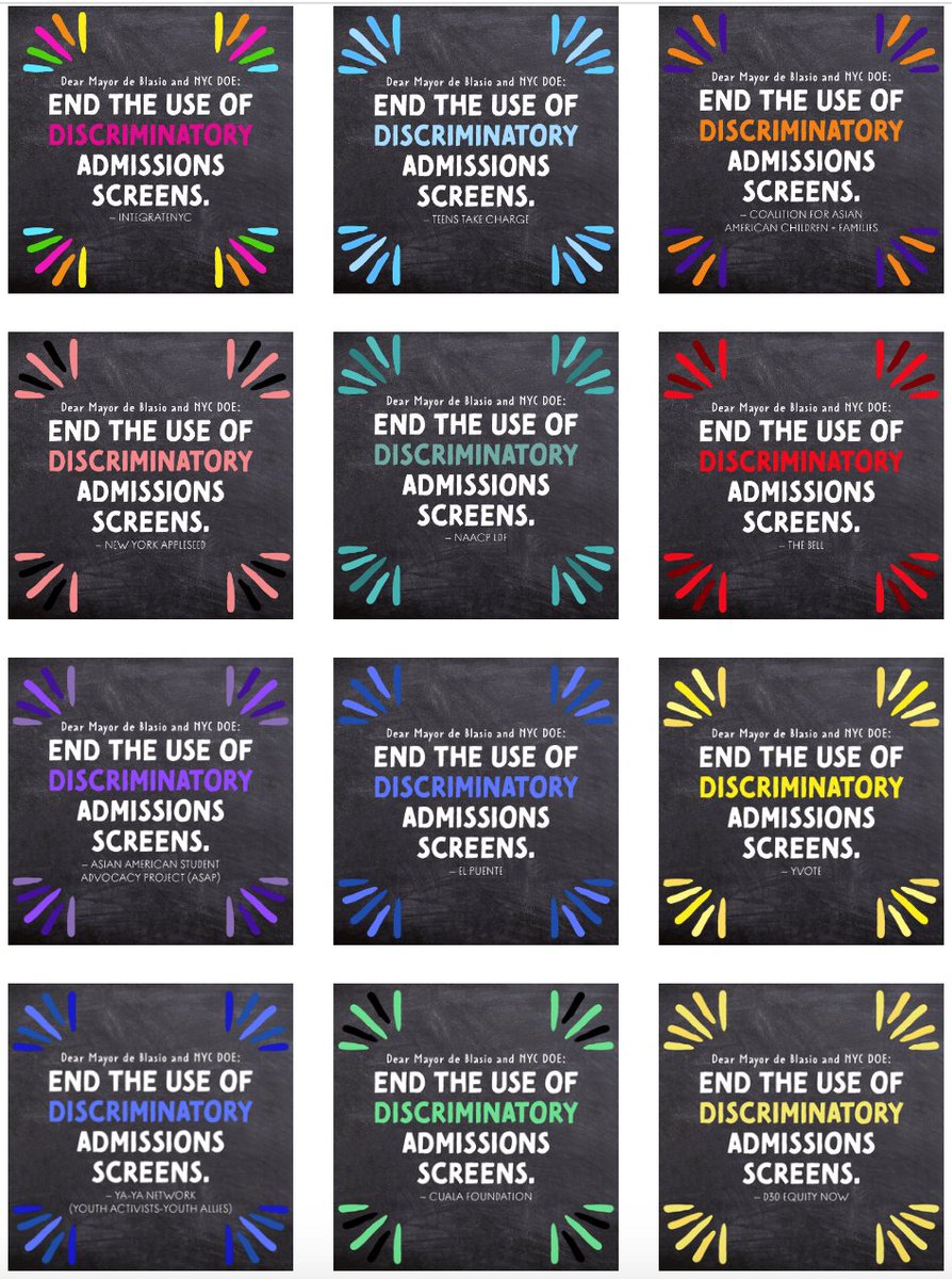 Not to mention the waves of student and adult leaders who have been demanding integration and equity for yrs. @NYCMayor has a chance right now to end admissions "screens" and put us on a course to the fair, equitable city he talks about a lot but that we have never seen. (8/8)