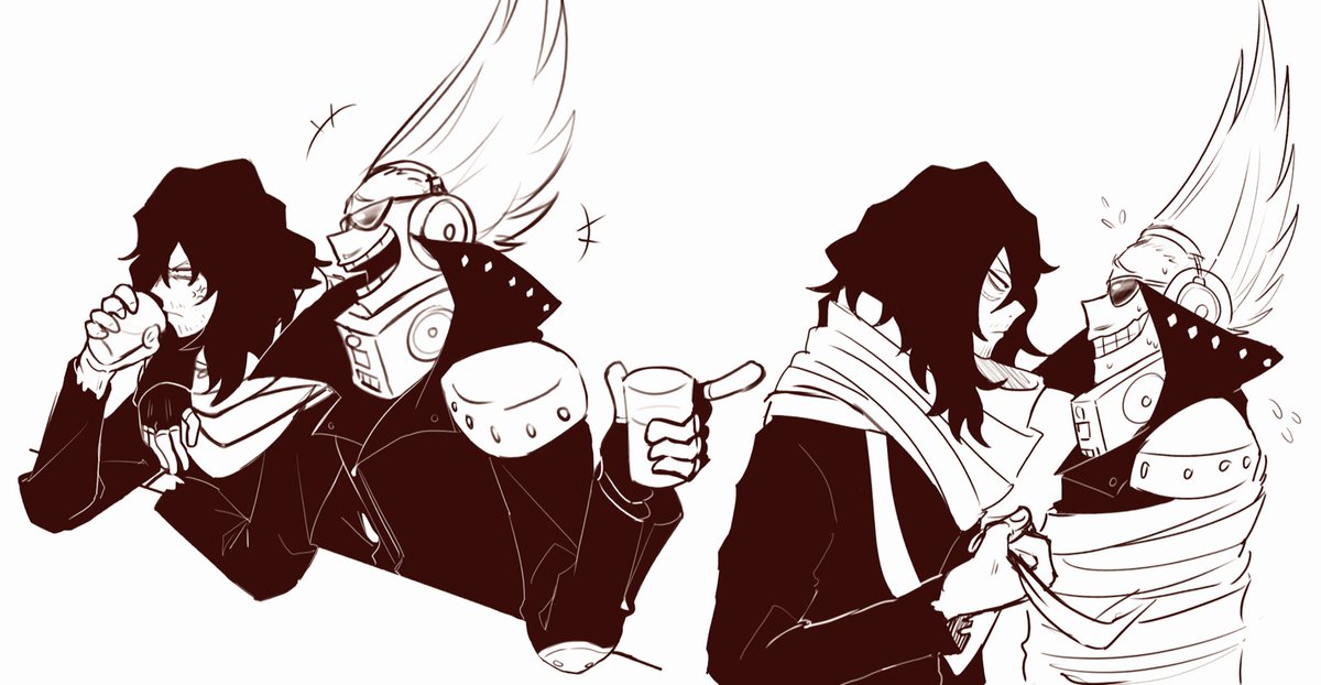 I don't think I've posted these on tumblr or anywhere else but these were my first erasermic fanarts ?? #EMtreasure 