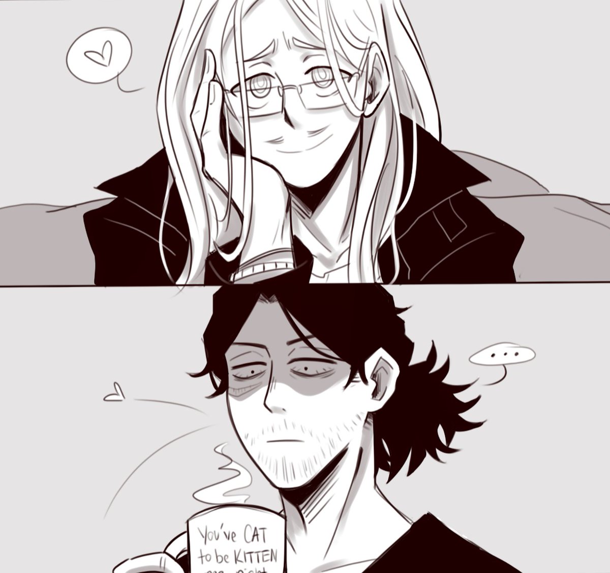 I don't think I've posted these on tumblr or anywhere else but these were my first erasermic fanarts ?? #EMtreasure 