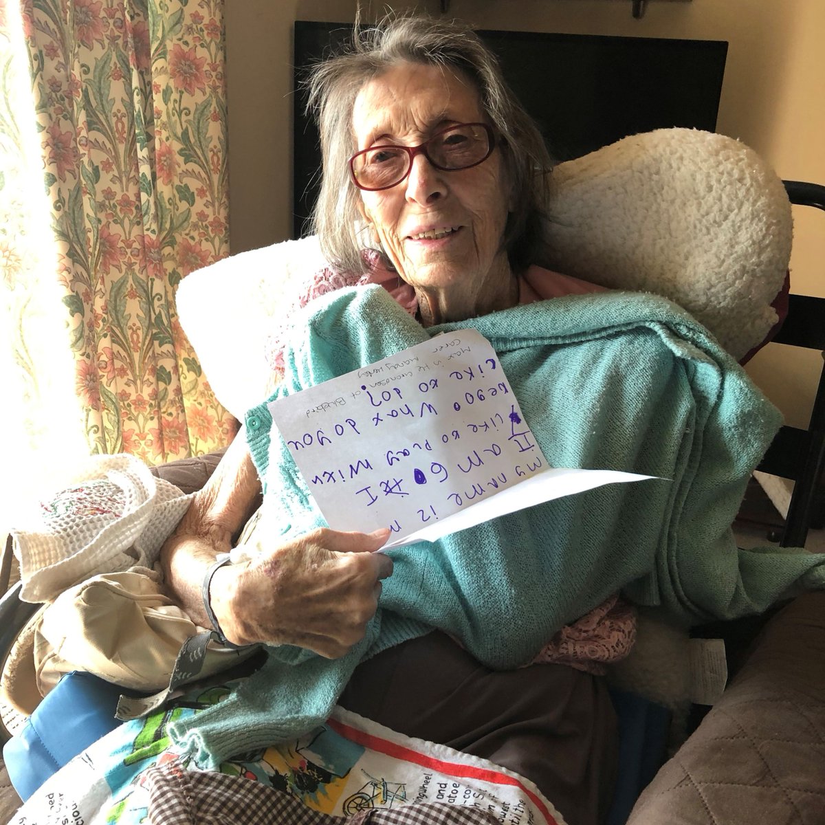 BluebirdCareAS's tweet image. To keep our customers in high spirits, we asked our team if their children or grandchildren would send them hand-crafted drawings or letters. Here are some of our customers proudly showing off the end results! 🌈💙 #SafeAtHome