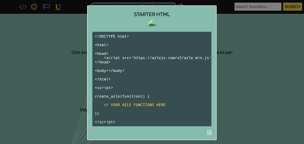 Go to   https://azlejs.com  and click on the STARTER HTML icon in the top left. Copy and paste this into notepad (I am using TextWrangler, same idea), then save the file as index.html (on your Desktop).