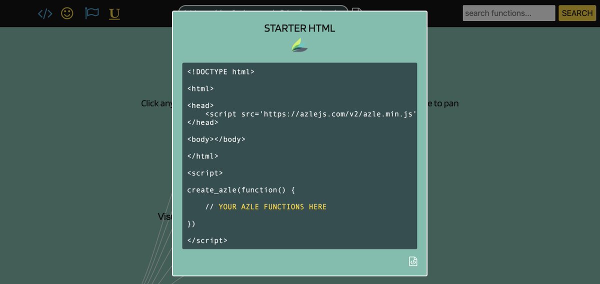 Go to  https://azlejs.com  and click on the STARTER HTML icon in the top left. Copy and paste this into notepad (I am using TextWrangler, same idea), then save the file as index.html (on your Desktop).