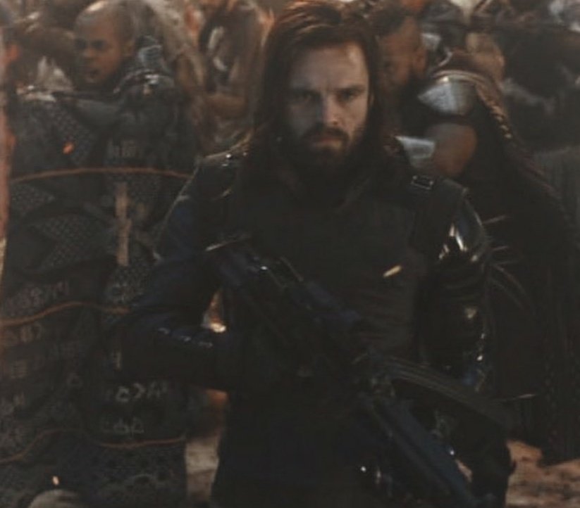 trcer85's tweet photo. friendly reminder that bucky barnes paused mid-battle to tie his hair up in a half bun https://t.co/Op9oh9s4uF