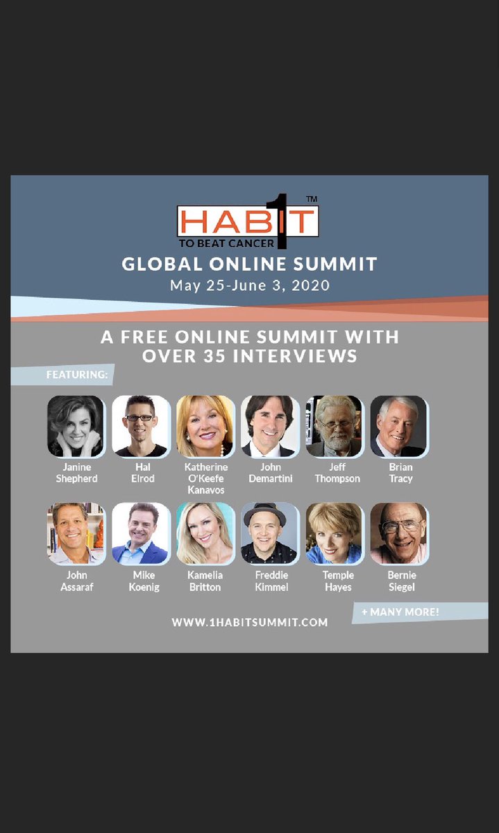 I’ve co-authored a book called 1 Habit to beat cancer to help cancer fighters thrive during treatment. We’re also hosting a FREE Summit with 35 interviews. If you know someone battling cancer please share. #BeatCancer 

bit.ly/3bRTqEI