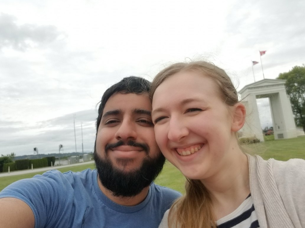 Meet Dallas & Amy.Dallas is from Delta, BC. Amy is from Marysville, WA.First hug in 69 days at Peace Arch. Provincial Parks re-opened this month, allowing the engaged couple toembrace each other. Border closure has divided them since March.