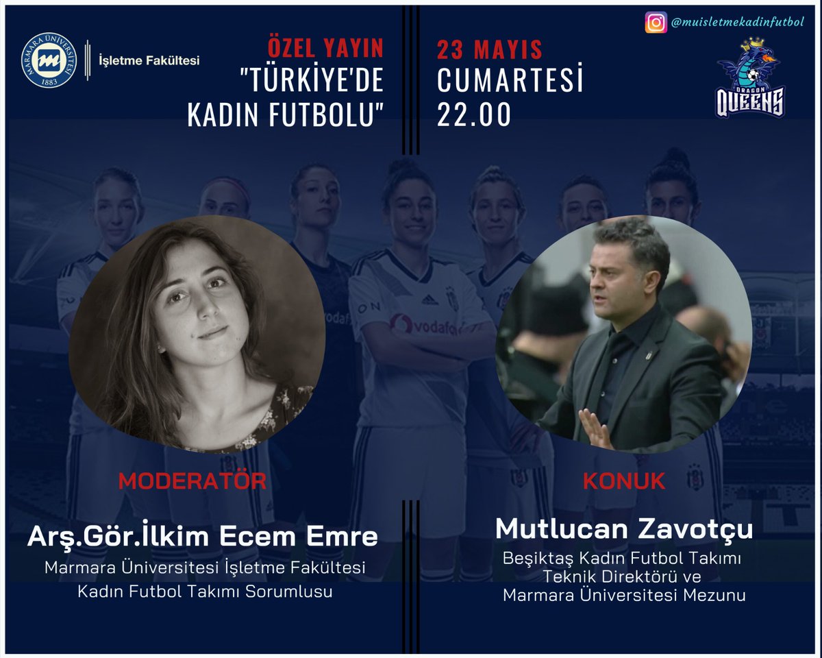 Nefesler tutuldu, geri sayım başladı. Dragon Queens efsane yayın için hazır. Peki ya siz? Bu akşam 22.00'da görüşmek üzere! <a href="/muifkadinfutbol/">Dragon Queens</a> <a href="/BJKKadinFutbol/">Beşiktaş JK Kadın Futbol</a> <a href="/muisletmefutbol/">MÜ İşletme Futbol</a> <a href="/MarmaraIsletme/">MÜ İşletme Fakültesi</a>