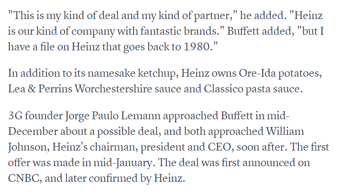 Analysts were very confused why Buffet & 3G would way overpay for Kraft & make a very questionable deal. What triggered the initiation of this deal in December of 2013? https://www.cnbc.com/id/100442835 
