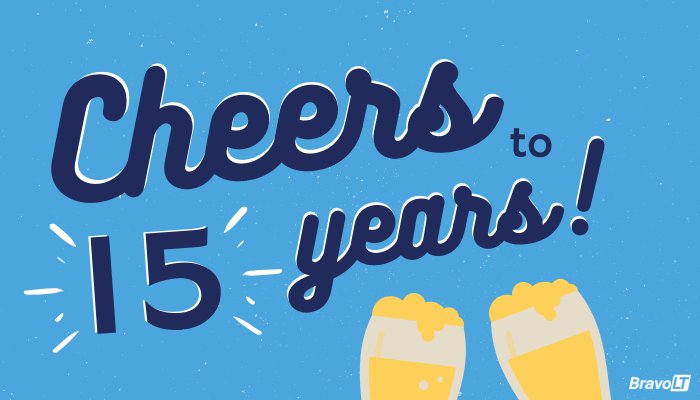 bravo_lt's tweet photo. Bravo LT is celebrating 15 years of business today! We'd like to thank all of our clients, employees, friends, and family who have supported us throughout the years. In the spirit of celebration, we ask you to raise your glass with us today. Cheers! 🥂 💙 https://t.co/0CiJCIqXQP