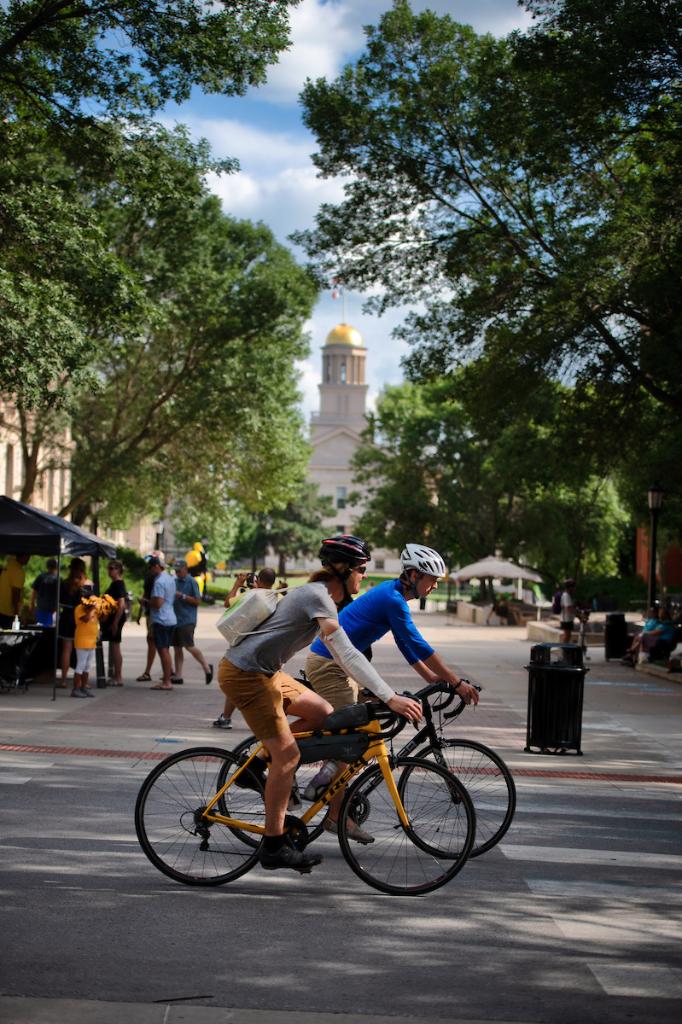 uiowa's tweet photo. Fact: The University of Iowa is ranked as one of the nation's top bike-friendly universities. #NationalBikeMonth https://t.co/IPGDmykzXa