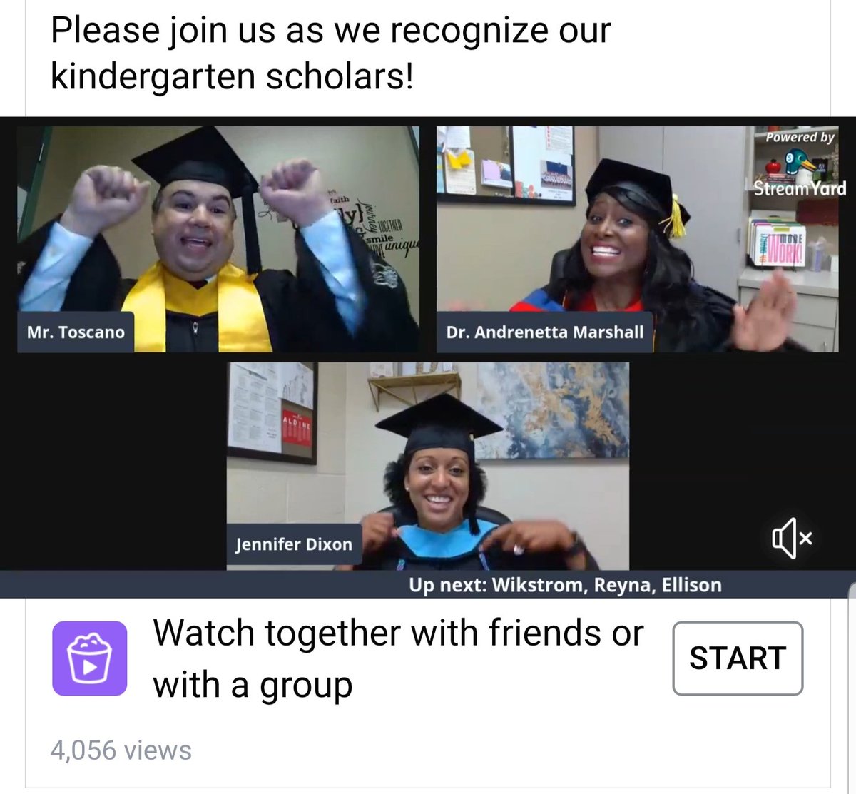 Keeble_AISD's tweet photo. Our Virtual Kinder Garduation was a HUGE success, more than 4K views! (More than what we could fit in our Cafeteria😜).
Pre-K EOY Celebration was beautiful too!
Go to https://t.co/rTINz9lb7T to view the stream again.
@AldineISD @drgoffney @DrA_Marshall @KatyRoede @Only1sheleah https://t.co/5txNNFQZ9B