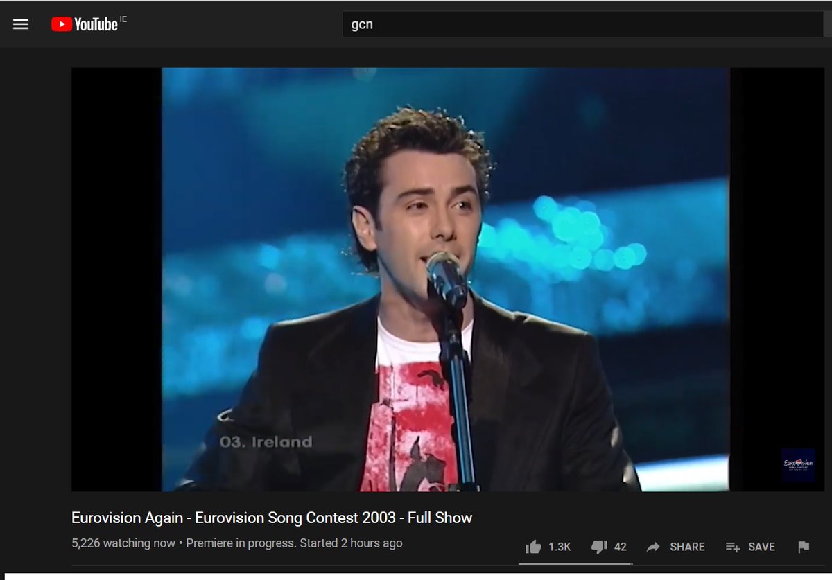 Living for the #EurovisionAgain each week, this week we see 2003 <a href="/MickeyJoeHarte/">Mickey Harte</a> reps Ireland, This was my 1st Eurovision as I followed Mickeys journey from Eurosong to the contest in Latvia, I was 12 years old and I've been addicted to Eurovision ever since, We've got the world!