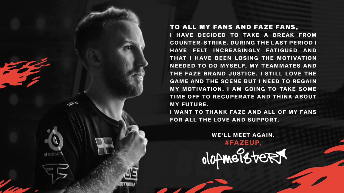 A statement from @olofmeister. #FaZeUp