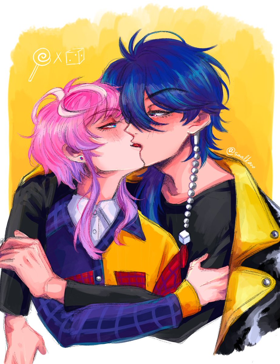 saalkano's tweet photo. #hypmic #ヒプマイ #帝乱 #ramudice 

kiss day ✌️😔

🍭🎲 https://t.co/Cvr9mY3dD3