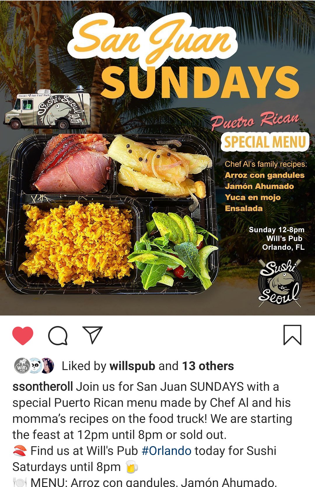Eatlocalorlando Sunday Willspub Sushiandseoul Serving Up Comidas From Puerto Rico