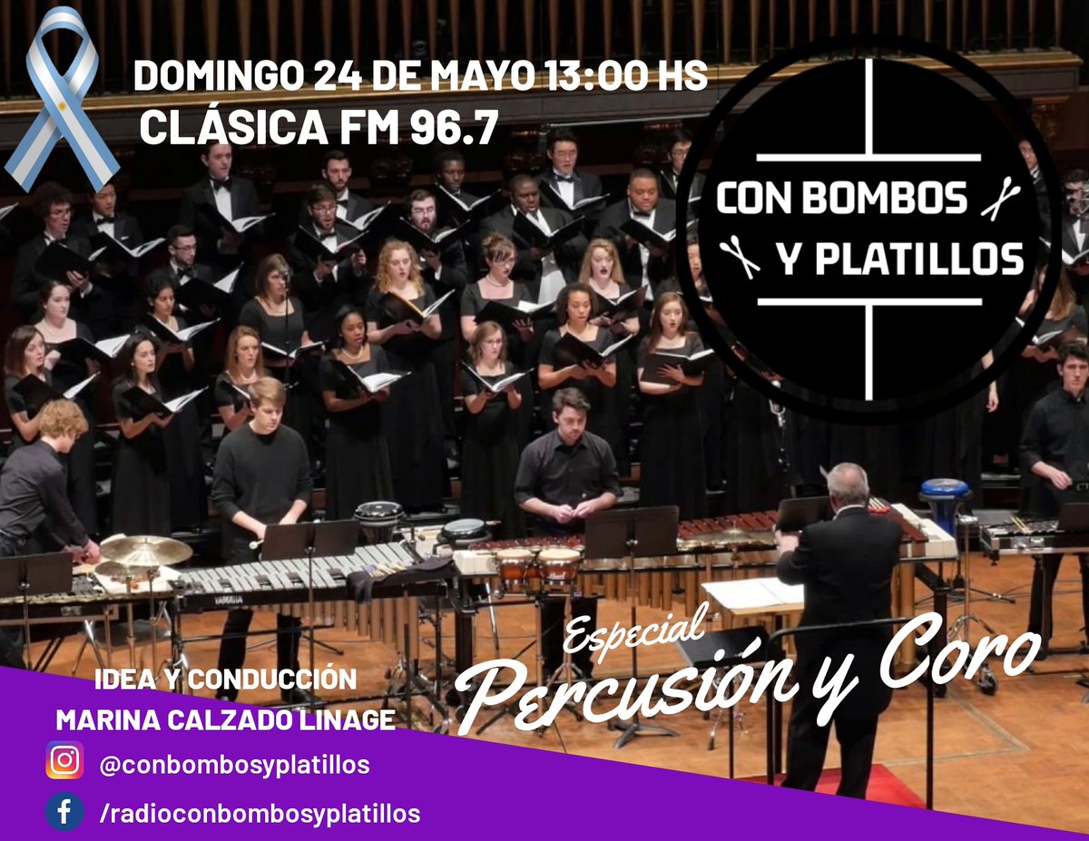 ▪︎Este domingo 24 de mayo los esperamos para compartir juntos un especial de 𝑷𝒆𝒓𝒄𝒖𝒔𝒊𝒐𝒏 &amp; 𝑪𝒐𝒓𝒐. ⁣
Desde las 13:00 hs nos escuchan en <a href="/NacionalClasica/">Radio Nacional Clásica FM 96.7</a> . ⁣⁣
⁣🎙Conduce <a href="/marina_marimba/">marina marimba</a>
⁣⁣⁣⁣⁣⁣
⁣⁣⁣⁣⁣⁣