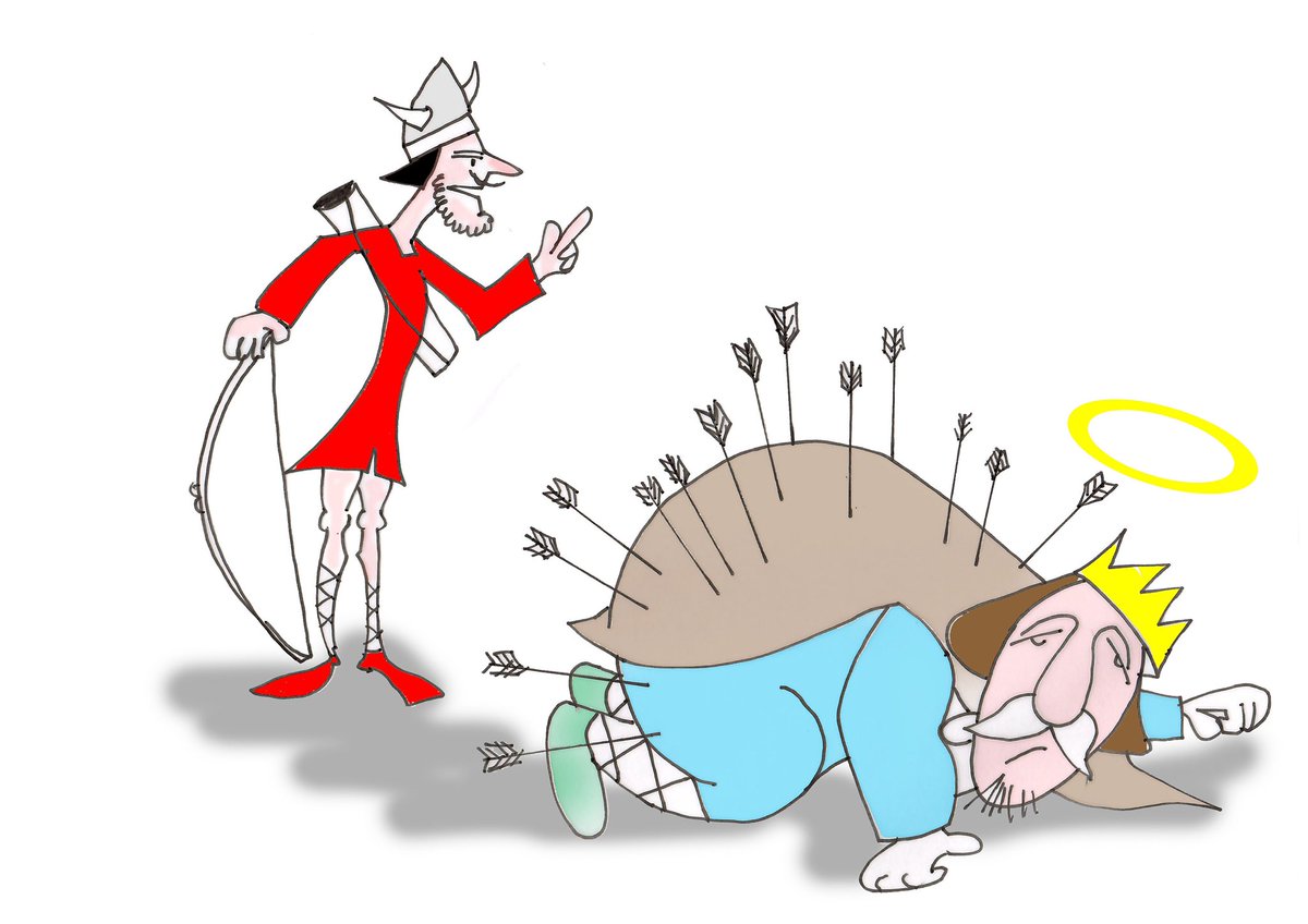 DLT_Ed's tweet photo. St Edmund is Patron Saint of Pandemics.
@RevRichardColes and Ted Harrison record how he was beaten by Viking invader Ivar the Boneless, and then ‘shot with so many arrows that he “looked like a hedgehog”.’
https://t.co/pEPd2Ofi4d
#DLTblog https://t.co/s2SPFZTiUd