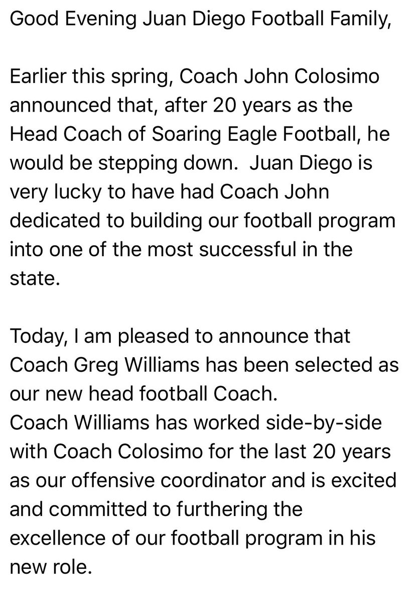 🚨Important Message from Dr. Colosimo🚨 <a href="/DrC_JDCHS/">Dr. Colosimo</a> <a href="/CoachColosimo/">John Colosimo</a> <a href="/JDCHS/">Juan Diego Catholic High School</a>