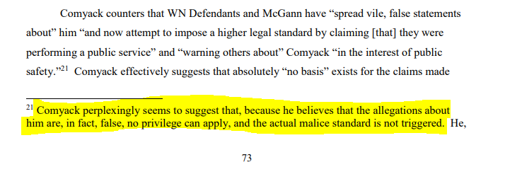 At the risk of stating the obvious, this shit is expensive. My clients have already incurred some steep fees to get this nonsense (and it IS nonsense -- see below). And Comyack is essentially just getting to run up the bill.