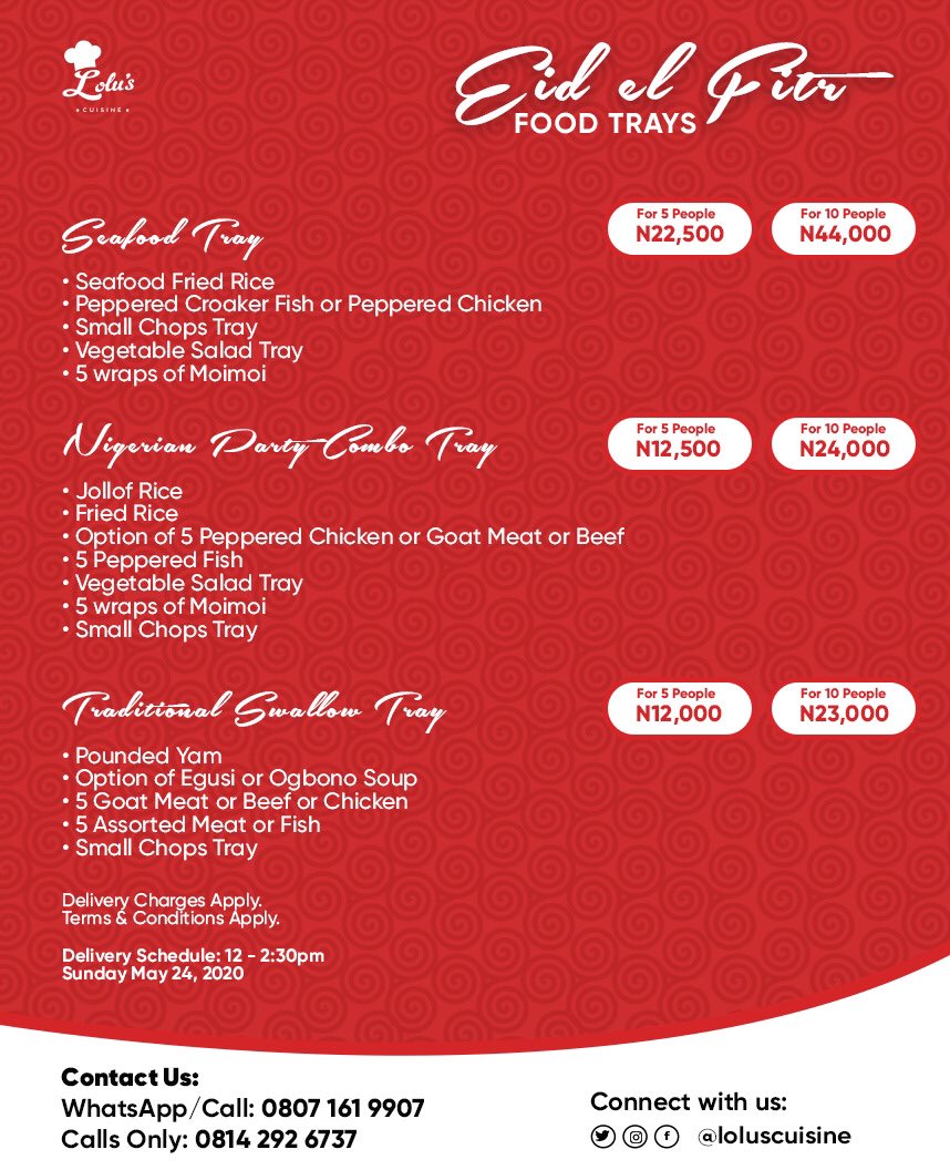 FEEDING 5GUESTS OR MORE? WE’VE GOT YOU COVERED. Enjoy discounted prices on our tray orders, full price list below