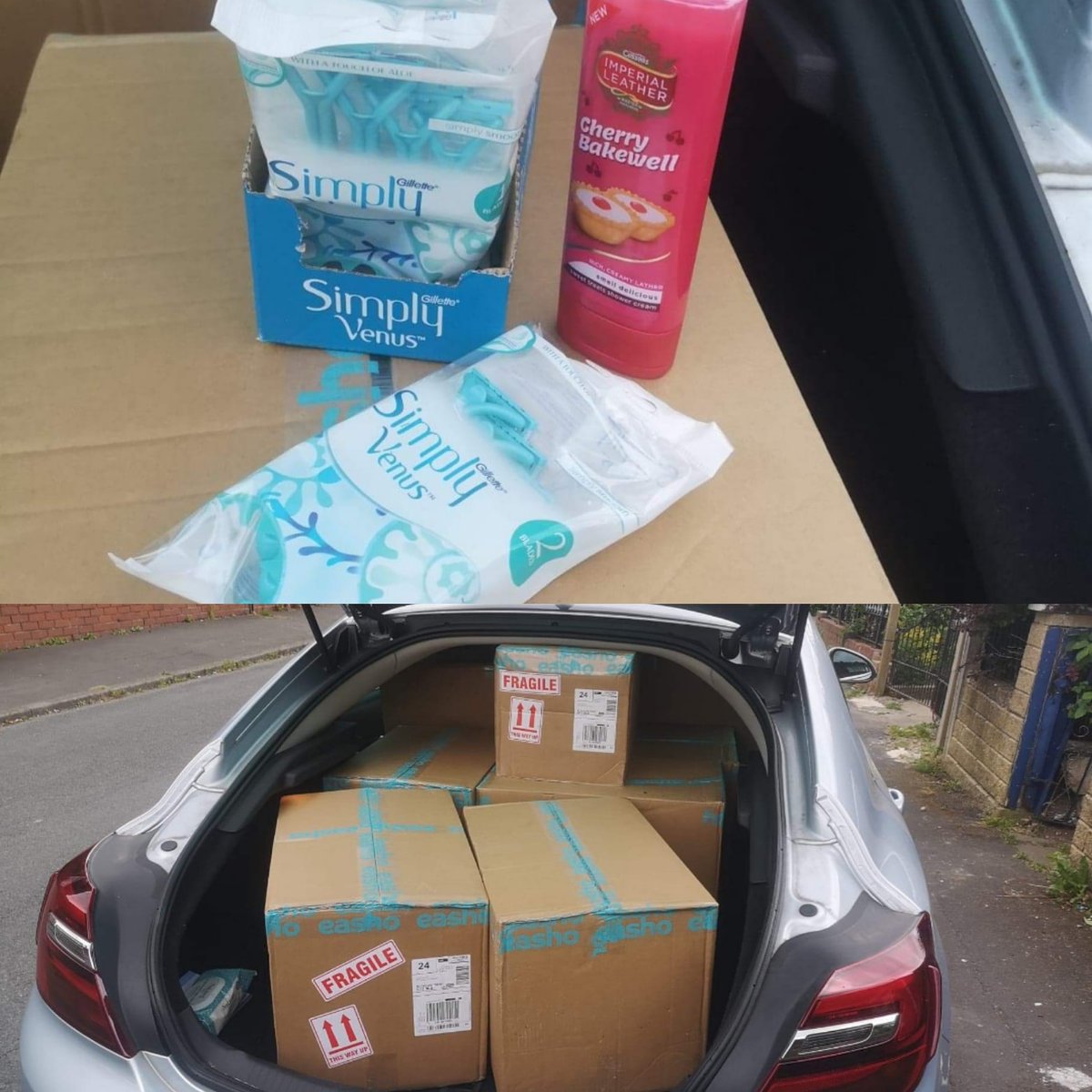 💛🌟 @eashouk 🌟💛 Thank you so much for this express delivery to enable us to do our #HygienePacks next week!🙏 600 bottles of @loveimperialleather #ShowerGel and 350 packs of @gillettevenus #Razors @thehygienebank #TheHygieneBank #StokeOnTrent #Staffordshire #EndHygienePoverty