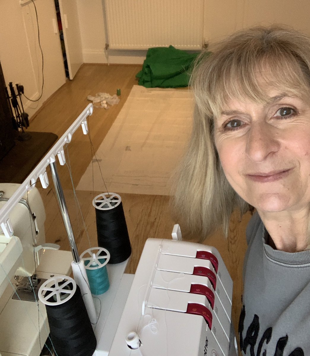 RavivScotland's tweet photo. Production line set up for making scrubs for NHS Scotland! 🌈🧵❤️ https://t.co/ODEtGPd8f8