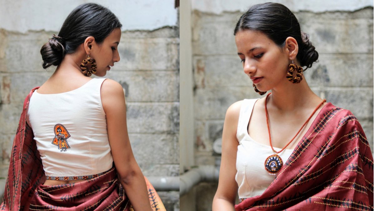 Tussar Silk Saree And Madhubani Inspired Embroidered Blouse
Shop at: bit.ly/shopmogra