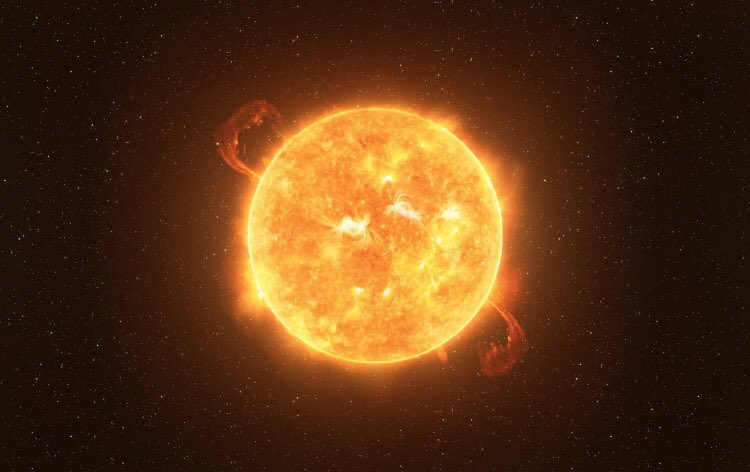 Betelgeuse : Cette étoile est une super géante rouge, tout comme Anteres. Elle n’en reste pas moins près de 2 fois plus grande qu’elle. À titre de comparaison, Betelgeuse est tellement grande que si on la mettait à la place de notre Soleil elle engloutirait la Terre.