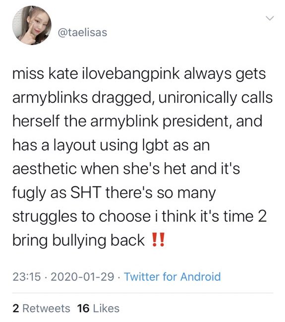Kate is not a part of the LGBTQ+ community and YET had the audacity to use it for her layout aesthetics, the low is what?