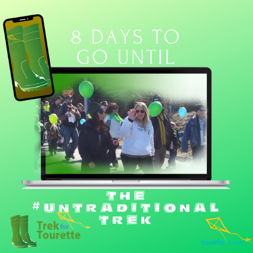 TouretteCanada's tweet photo. Happy Saturday! We’re now 8 days away from the #UntraditionalTrek! Dust off those walking boots and get ready to Trek next Sunday! Sign up here! https://t.co/McidpmgfNc https://t.co/qicLOPdIDs