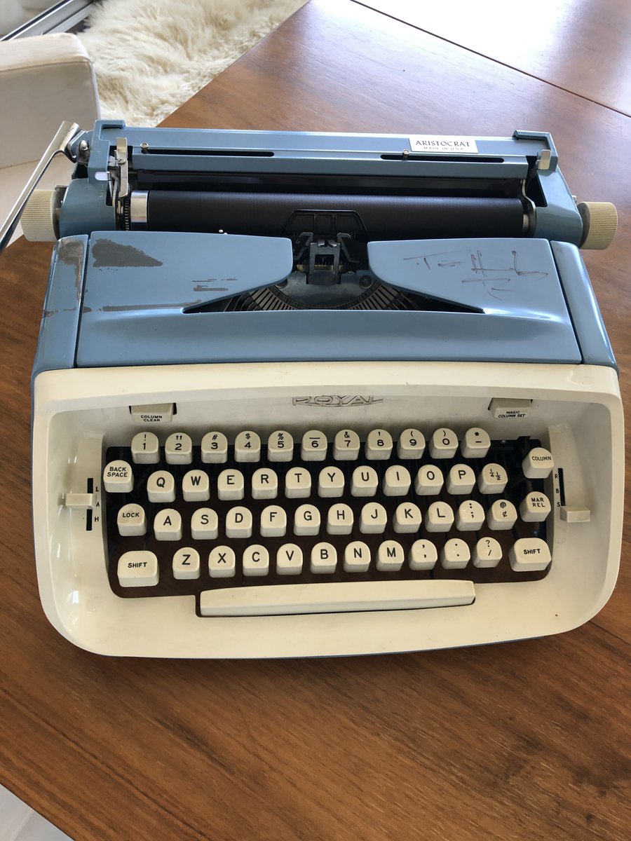 WriteGirlLA's tweet photo. What better way to document your #quarantine #journey than on a #typewriter signed by Tom Hanks? Our virtual WriteGirl Silent Auction is live through June 6 here: https://t.co/8fzRSAlYHL #Donate https://t.co/t0PqZx63n1