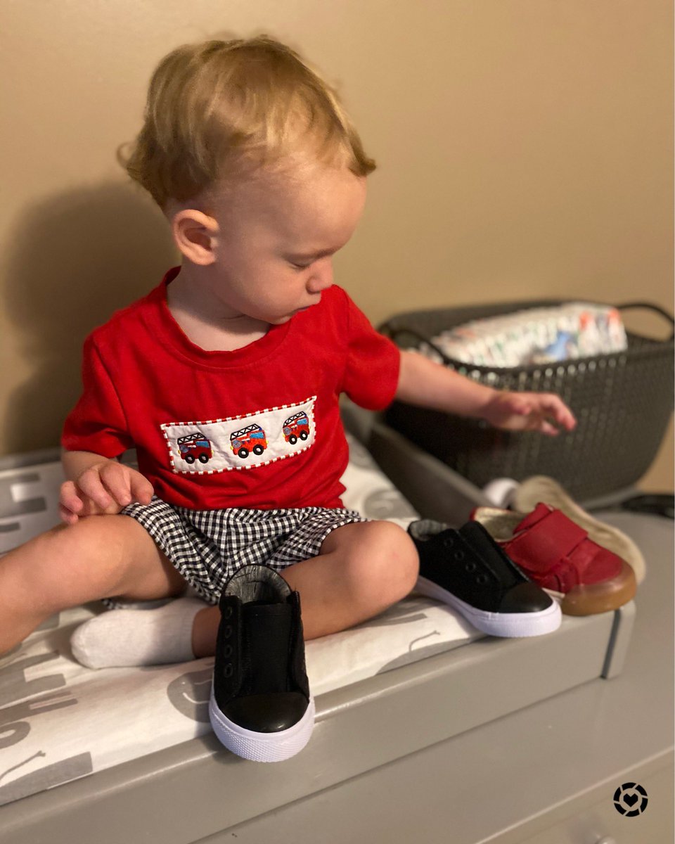 He loves to pick out his own outfit and choose what shoes to wear? Which is your favorite red or black? Follow me on the LIKEtoKNOW.it shopping app to get the product details for this look and others. liketk.it/2PrkI #liketkit #LTKbaby #LTKshoecrush #LTKfamily