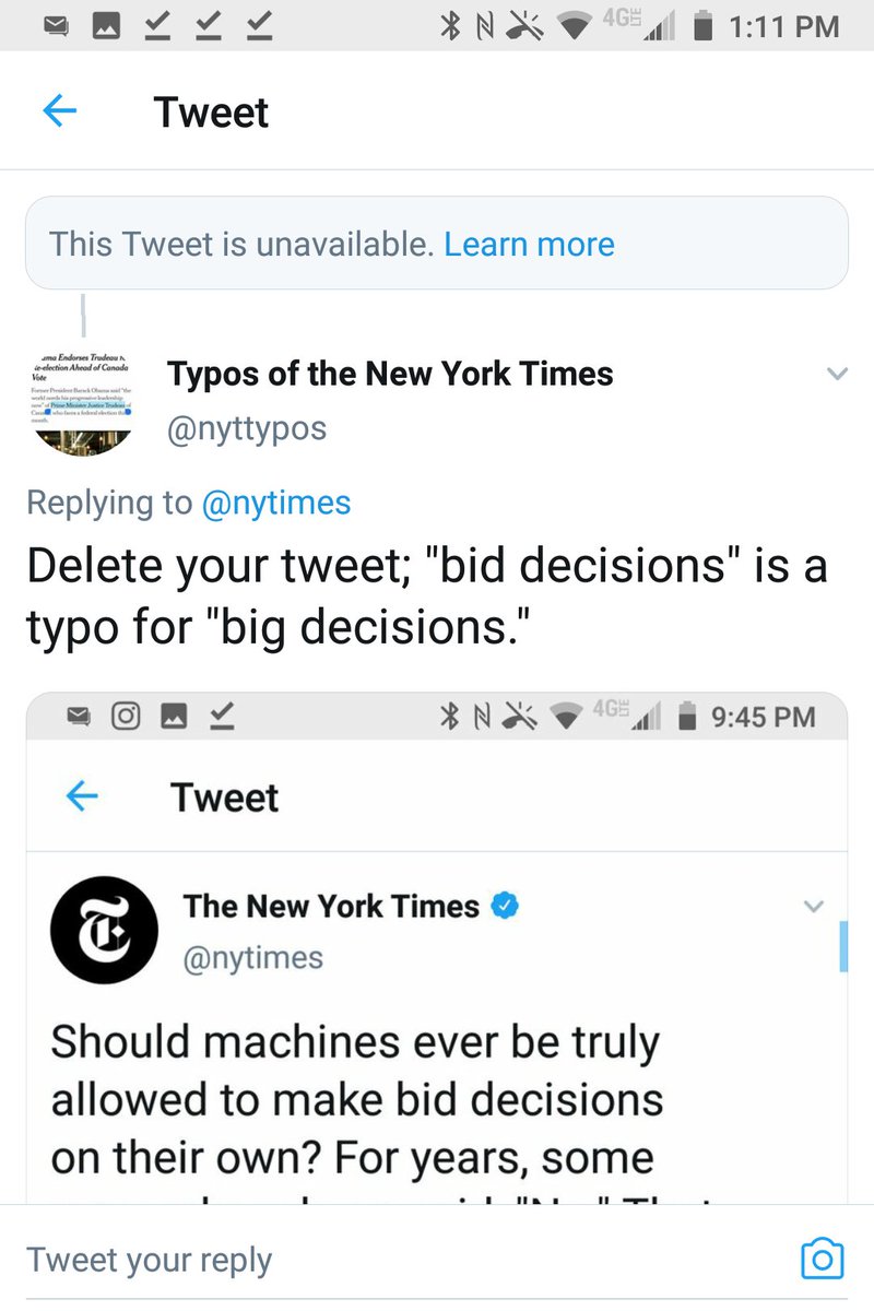 I don't want to get anyone fired during a pandemic, but when one lawyer chilling in his apartment can make the biggest paper in the world delete 5 tweets a day because of dumb typos and grammatical errors, shouldn't that paper hire a less crappy social media team?